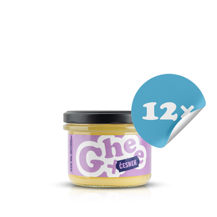 Ghee+ | přepuštěné máslo | 180g česnek - karton 12ks