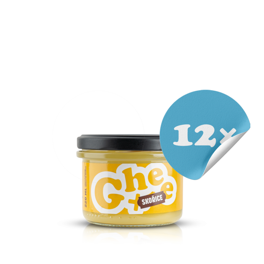 Ghee+ | přepuštěné máslo | 180g skořice s vanilkou - karton 12ks