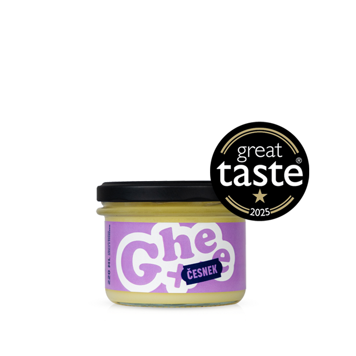 Ghee+ | přepuštěné máslo | 180g česnek